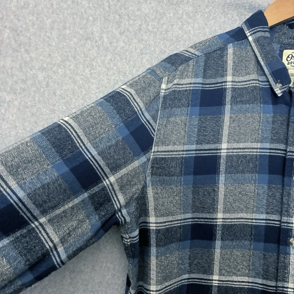 Orton Brothers Flannel Mens L Plaid Button‎ Up Shirt Cabincore Grunge Gorpcore